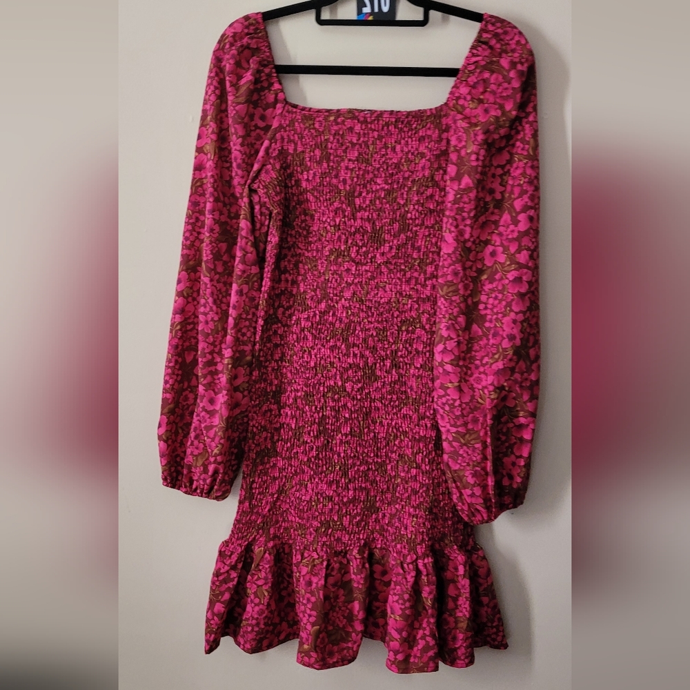 Floral Print Smocked Dress